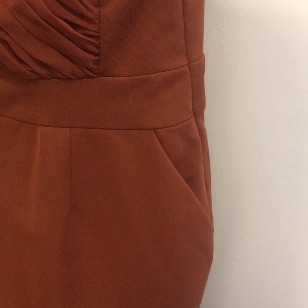 Thml Modcloth Rust-Colored Sheath Midi Dress Xs - image 4